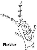 plankton, funny cartoon microorganisme, outline