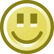 green smiley with square eyes