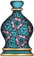 painted colorful perfume bottle