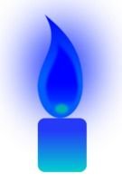 blue candle as a graphic image