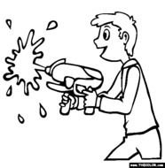Water Gun Coloring Page Free Online