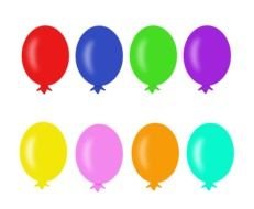 Clip Art of the colorful balloons