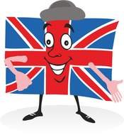 cartoon anthropomorphic Union Jack Flag