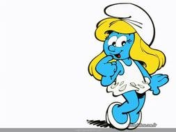 Smurf girl on a white background