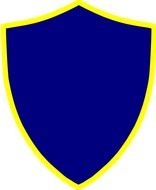 Image Of blue and yellow shield
