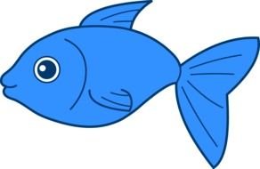 happy Fish black background Clipart