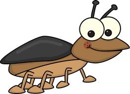 cartoon beetle with black wings