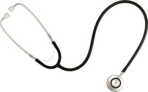 drawn black stethoscope on a black background