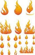 variety of fire in graphic representation