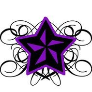 purple star with patterns