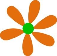 graphic image of an orange daisy