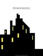 Cartoon Superhero Skyline Panel 1