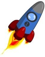 drawn cartoon rocket number 1