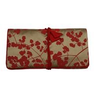 Roll Rue Hopsack with red floral print