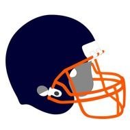 Football blue Helmet drawing