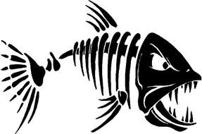 Mad Fish Bones Diecut Decal Fishing Decals Hunting Sticker