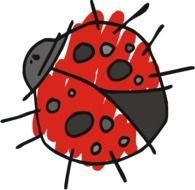 ladybug as a colorful drawing