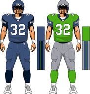 Clipart of the two American football players