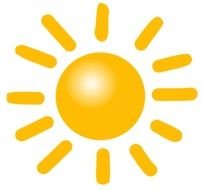 bright yellow sun as a graphic image