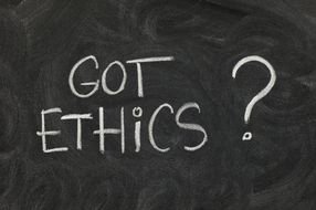 got ethics ? text drawing