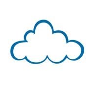 blue cloud on a white background