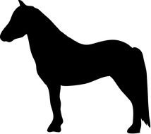Silhouette Of Standing Horse drawing