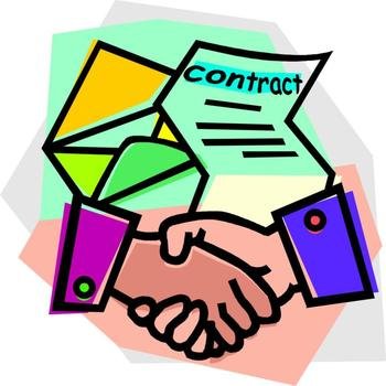 drawn handshake and contract
