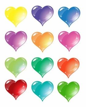 Colorful Heart Love Vector Set Free Graphics All Web clipart