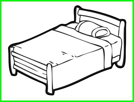 painted bed in a green frame