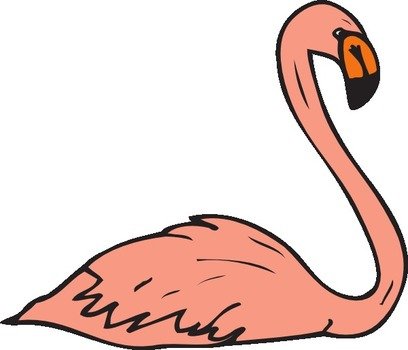 Swimming Flamingo At Clkercom Vector Online