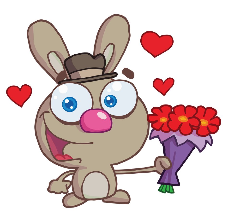Valentine bunny drawing