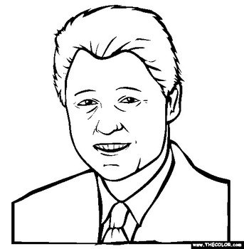 Bill Clinton Coloring Page Free Online