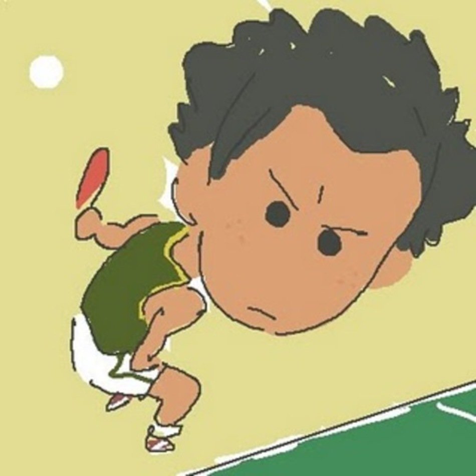 Ping Pong Player Draw In Of A Table Tennis Bat Or