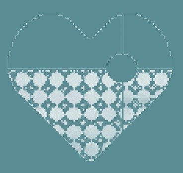 Heart Of Dark Teal Colored Hearts In Various Designs And