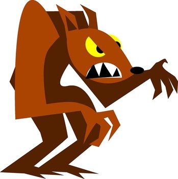 Werewolf Wolf Halloween Monster Brown Teeth Eyes