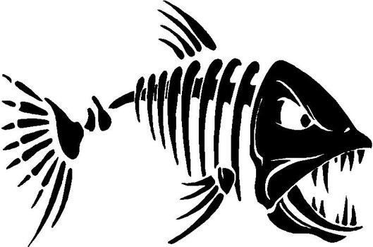 Mad Fish Bones Diecut Decal Fishing Decals Hunting Sticker