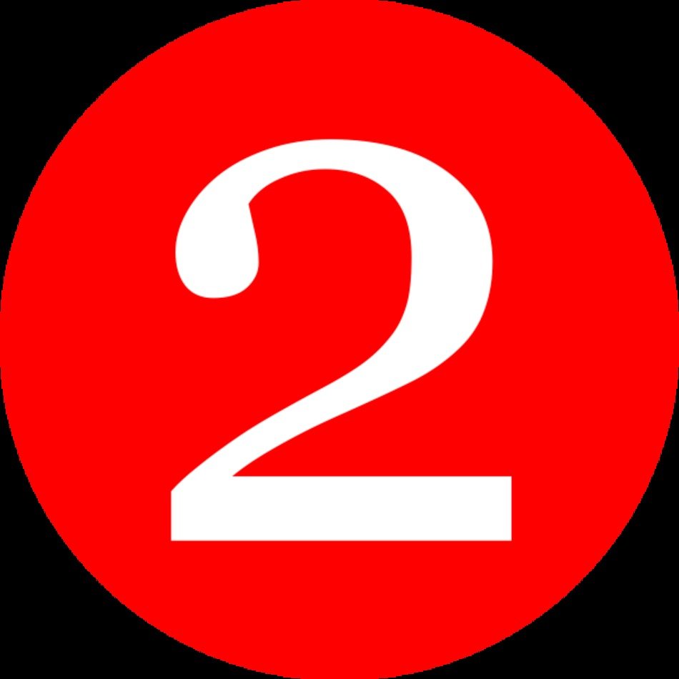 Red Roundedwith Number 2 At Clkercom Vector