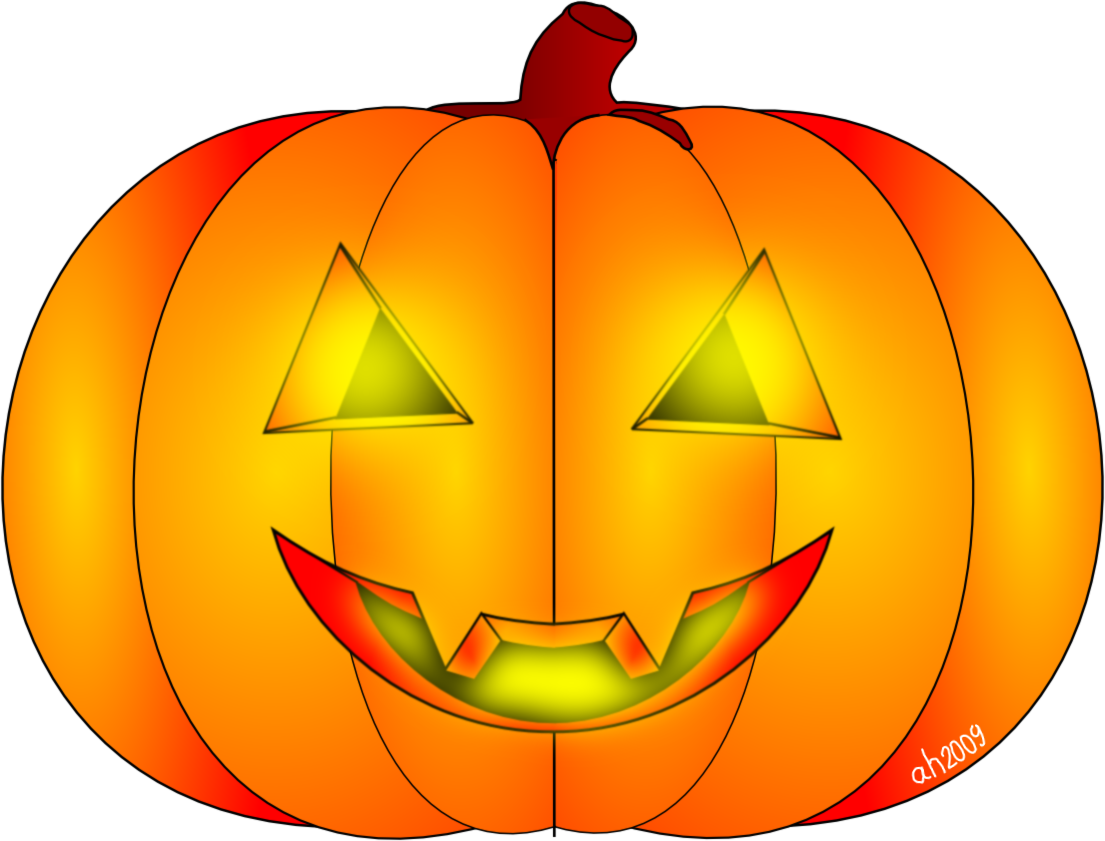 Illuminated Halloween pumpkin, drawing free image download