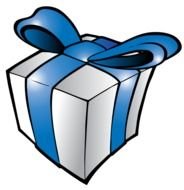 Clipart of a Blue Birthday Present