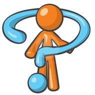 Orange Man with Question Mark drawing