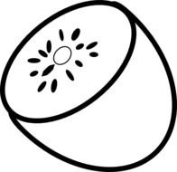 Half Kiwi Outline At Clkercom Vector Online