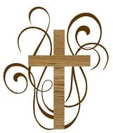 painted wooden cross and pattern