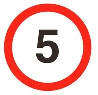 Speed Limit 5 Sign as a drawing