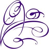 Beautiful violet elegant swirl designs clipart