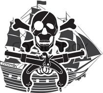 Stock Vector Of The Piracy Ship drawing