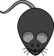 Cute grey rat clipart