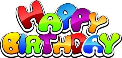 Happy Birthday color text drawing