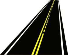 yellow highway in the dark