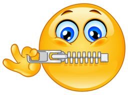 smiley zipping its mouth