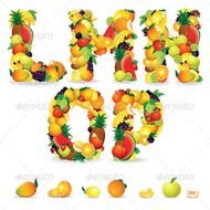 Graphicriver Colorful Letters From Fruits Vector 4625112